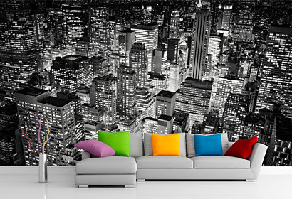 Fototapeta Svetlá veľkomesta mrakodrapy skyscrapers noc 